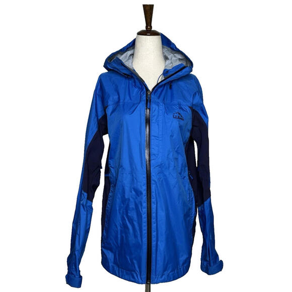 L.L. Bean Other - LL Bean Trail Rain Blue Nylon Full Zip Hooded Jacket Windbreaker